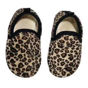Scurtain‎ Kids Toddler/Girl Sz 5-7 Artificial Woolen Slippers Leopard Print